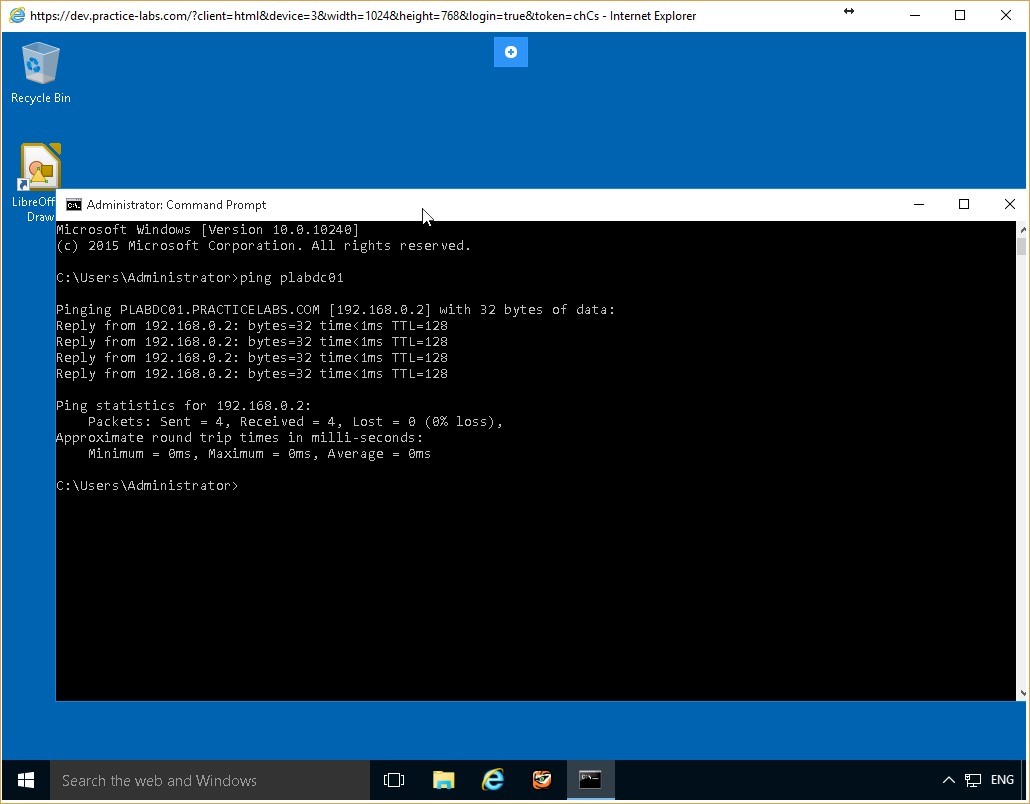 Figure 3.7 Screenshot of the PLABWIN10 desktop